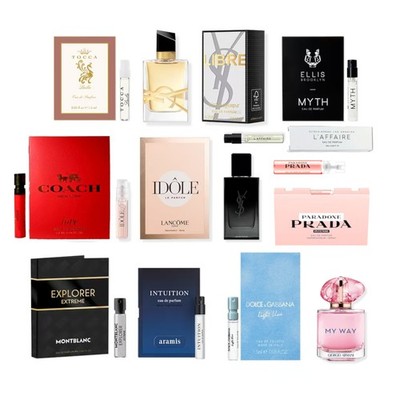 ULTA 12 PC DELUXE Perfume Sample Set My Way Libre PRADA Tocca COACH MYSLF