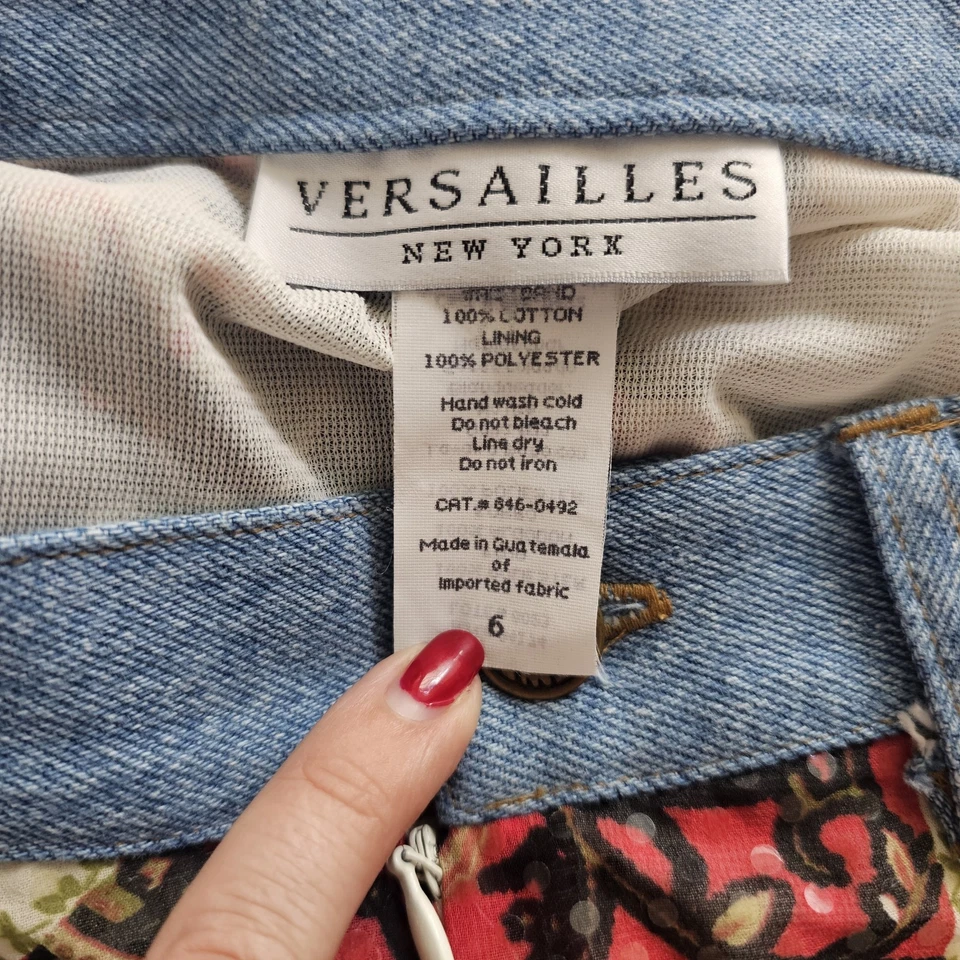 Versalles 6 Patchwork Floral Midi Falda Lentejuelas Línea A Y2K Hada Retro Vaquera Foto 3 de 4