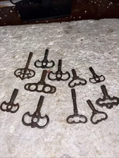 Antique Cast Iron Clock Keys- Various Sizes- Circa. 1900- B#130