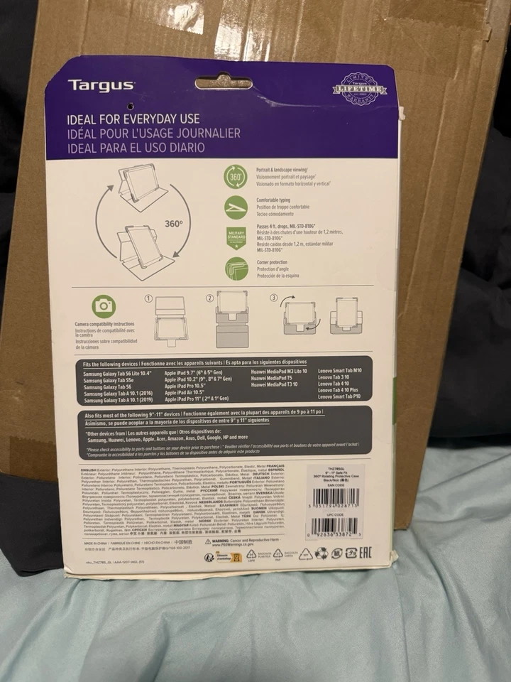 Targus Safe Fit 360 Degree Rotating Universal Tablet Case 7-8.5" Black TH2784GL - Image 2 of 4