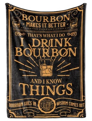 Huglanket Bourbon Gifts for Men, Bed Flannel Plush Blanket (50''x 65'') for Bou...