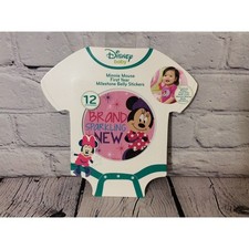 Disney Baby Girl Minnie Mouse Monthly Milestone Photo Prop Belly Stickers 12pcs