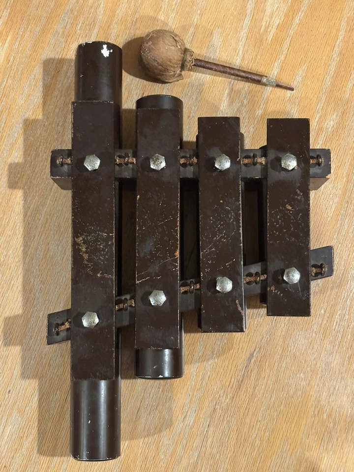 Антикварный ксилофон J.C. Deagan Railroad/Ocean Liner Dinner Call Chime Bell 4 ноты - Изображение 3 из 4