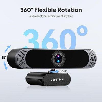 DEPSTECH DW49 Pro Webcam 4K Featuring 3X Zoom 1/2.55 Sony Sensor Zwei Mikrofone
