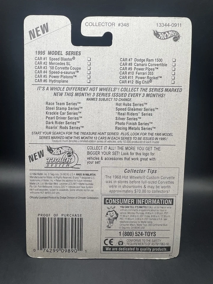 Dodge Ram 1500 serie modelo 1995 Hot Wheels en verde 5SP coleccionista #348 Foto 2 de 3