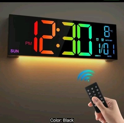 41.91cm Large Digital Wall Clock With Remote Control, Big LED/Dual Alarm/8...