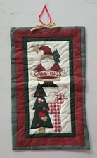 Christmas Greetings Quilted Wall Hanging Santa Tree Reindeer