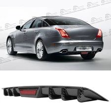 Carbon Style Car Diffuser 6-Fins Bumper Lip Spoiler Wing Lip For Jaguar XE XJ XF