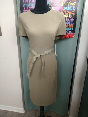 Elegant Calvin Klein Dress with Faux Leather Tie Belt!.Sz 14