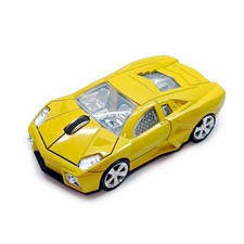 Wireless Sports Car Shaped Mouse Optical 2.4GHz Headlight 1600DPI PC Mac Yellow