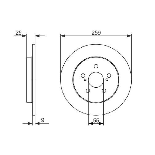 2X Bremsscheibe Hinten FüR Lexus CT ZWA10 1.8 11 Bis 26 Bosch 1421540 Teil-image