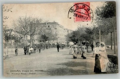 10750420 - La Coruna Paseo del Relleno Marke bildseitig Hauser y Menet 1907