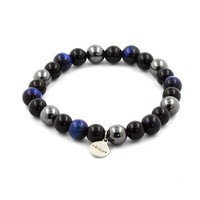 Mineralien Und Edelsteine. Armband Perlen Blaues Tigerauge + HäMatit +