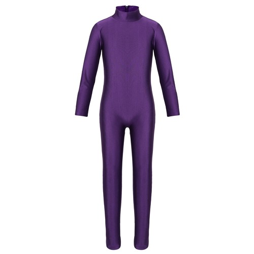 Mädchen Glänzend Ganzanzug Einteiler Overall Gymnastik Body Trikot Tanz Kostüm - Bild 141 von 190