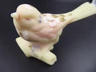 VTG HAND PAINTED FENTON SIGNED & ARTIST SIGNED UV GLOWS APPLE BLOSSOMS BIRD