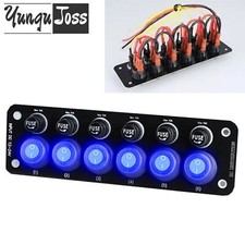 6 Gang Blue Led Button Toggle Switch Panel Onoff Car Power Control 12v Black 6 Gang Blue Led Button Toggle Switch Panel Onoff Car Power Control 12v Black
