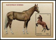 Tanzania 1997 - Equestrian Horses - Souvenir Stamp Sheet - Scott #1546 - MNH