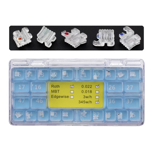 Staffe ortodontiche ceramica zaffiro tutore dentale estetica elegante Roth MBT 022 - Foto 35 di 44