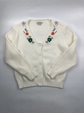 Davi & Dani Women's S Ivory Knit Cardigan