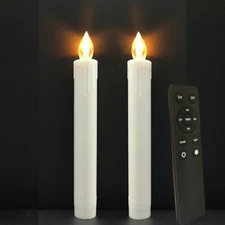 2 Pack Flameless LED Taper Candles with Remote/Timer LED Battery Operated Candle