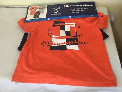 New Champion 3 pc shorts Shirt set Football Blue Size 2T