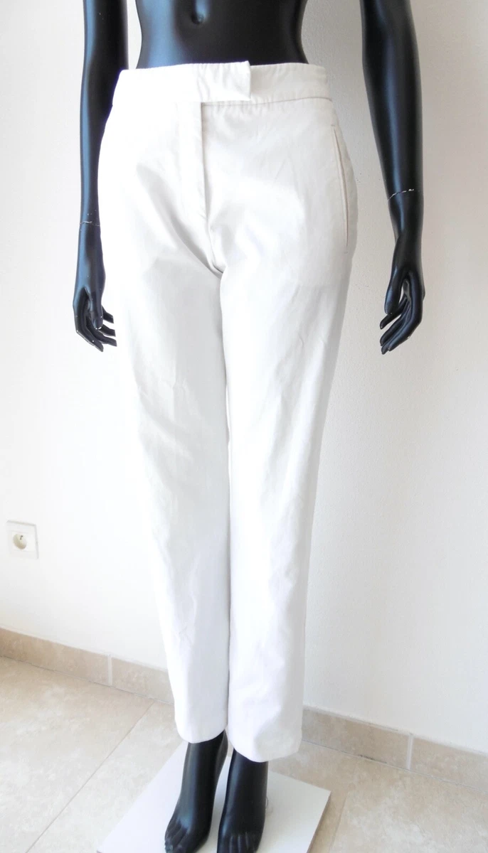 YVES SAINT LAURENT Pantalon Blanc Classique Coton Femme 36 eBay