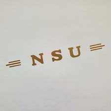 Aufkleber * NSU * gold * Sticker * Logo * Oldtimer * Fahrrad * Abziehbild * quer