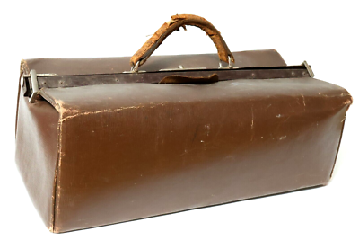 Alte Arzttasche Arztkoffer Ledertasche Doktortasche Hebammen