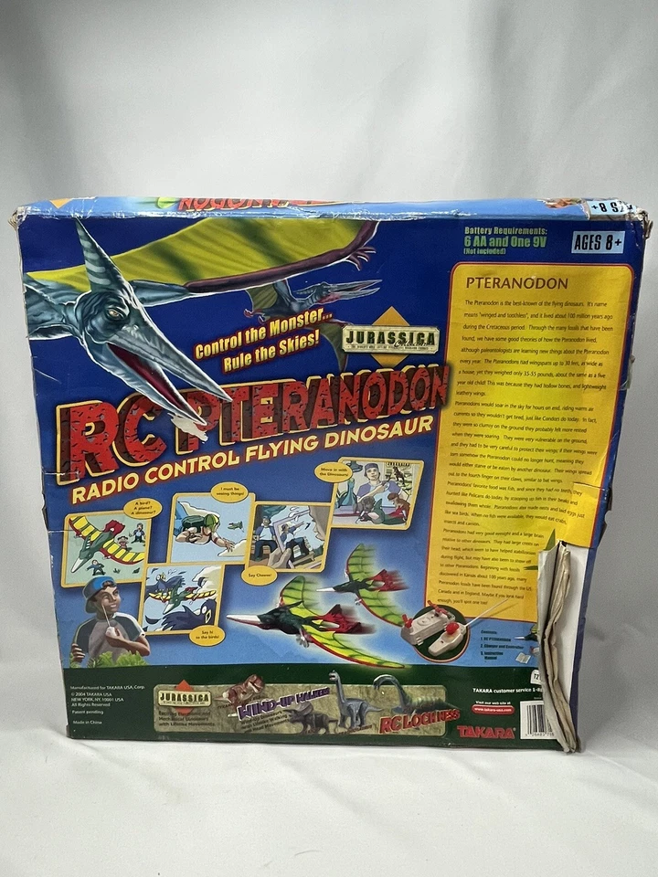 VINTAGE TAKARA RC PTERANODON RADIO CONTROL FLYING DINOSAUR JURASSIC PARK NOS 16” - Image 2 of 4