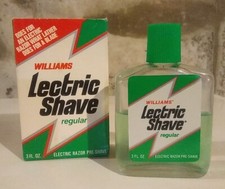 Vintage Lectric Shave By Williams 3 Oz. Bottle 50 Left With Original Packaging