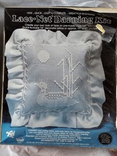 NEW 1983 Valiant Crafts Duck Pillow 8501 Lace-Net Darning Kit 14x14 Vintage