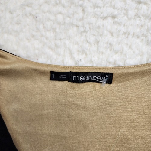 Maurices Top XL Black Vneck Short Sleeve Sheer Overly Y2K Babydoll Milkmaid - Picture 5 of 8