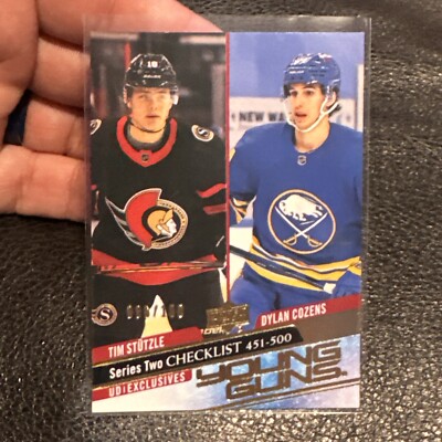 2020-21 Upper Deck Young Guns Checklist Exclusives #500 UD STUTZLE COZENS /100
