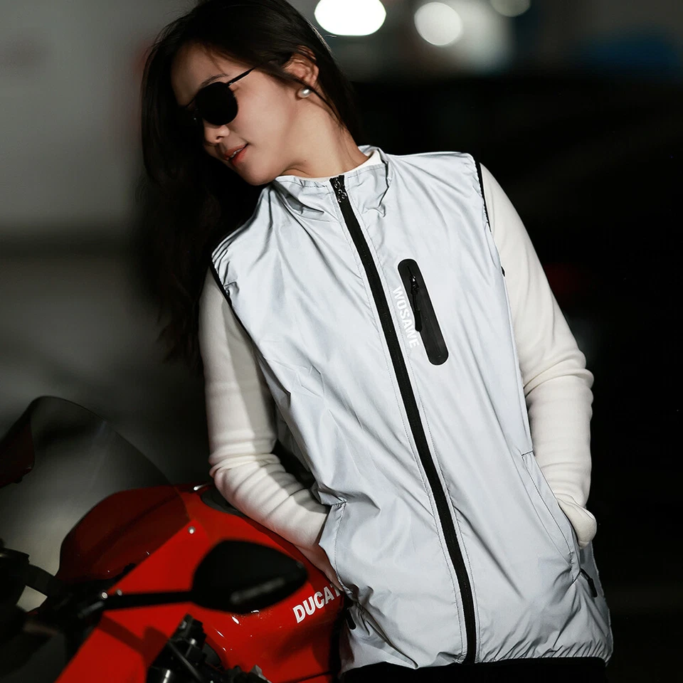 WOSAWE 360 Reflective Cycling Vest Gilet Over Jacket MTB Road Team Bike Ride Top - Image 2 of 4