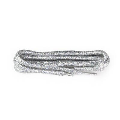 Glitzernde glitzernde metallicfarbene runde Schnürsenkel Turnschuhe Schuhe Stiefel