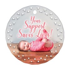 Your Support Saves Lives Pro-Life Ornament Pack of 10 