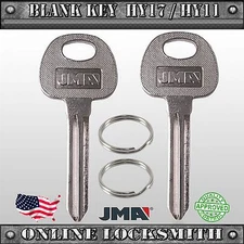 2 New Replacement Key Blanks For Hyundai Elantra 06-10 & Kia Rondo 07-10 - HY17