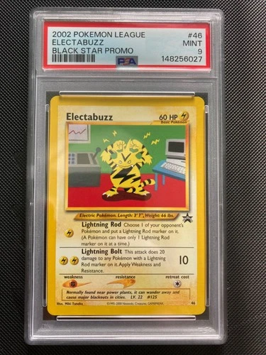 PSA 9 2002 Pokemon League Black Star Promo 46 Electabuzz Mint WOTC