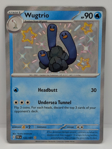 Wugtrio 122/091 SV: Paldean Fates Holo LP Pokemon