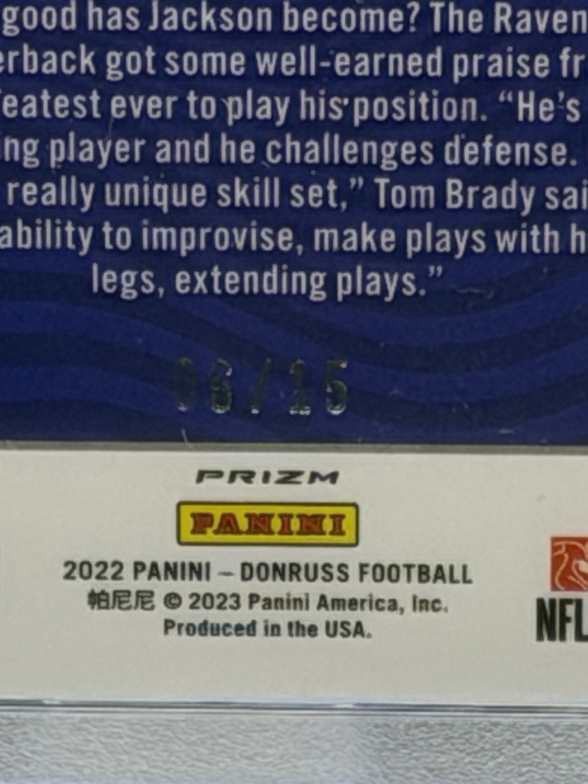 2022 Panini Donruss Optic - Legendary Logos Lamar Jackson #LL-5 Ice Prizm /15 view 3