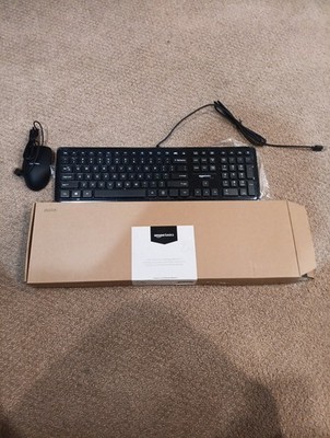Amazon Basics USB Wired Computer Keyboard and Wired Mouse Bundle Pack