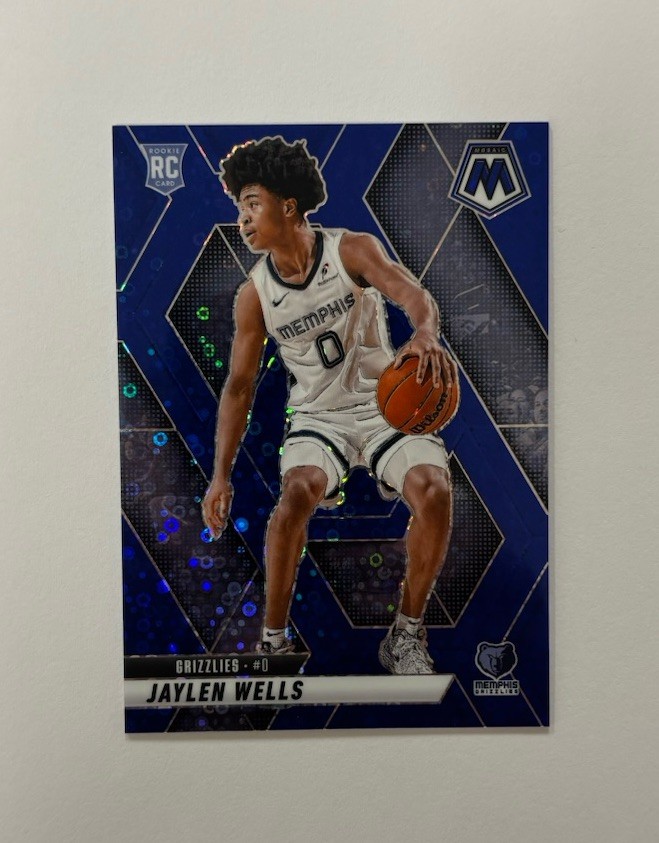 Jaylen Wells 2024-25 Panini Mosaic 41/85 Prizm Blue Disco RC Grizzlies #240