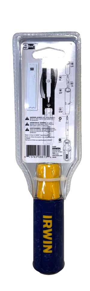 Irwin Tools 205100 9-in-1 Compact Ratcheting Multi-bit Screwdriver Comfort Grip - Image 2 of 2