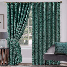 Luxury Modern Jacquard Curtains Ready Made Fully Lined Ring Top & Pencil Pleat