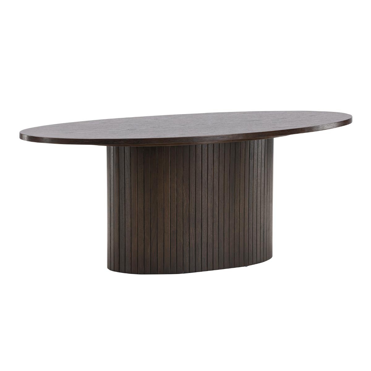 Table basse marron Bianca 120cm au design nervuré chic