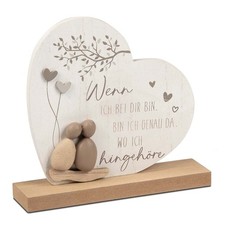 Deko-Herz stehend 20cm Spruch Holz Kunststein-Figuren formano 689603 Deko-Objekt