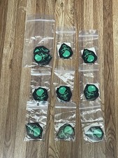 Vintage Green Skull Dart Flights Lot of 9 Set...