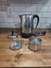 VTG Farberware Superfast Stainless 138B 8-Cup Percolator Coffee Pot Tested USA