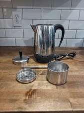 VTG Farberware Superfast Stainless 138B 8-Cup Percolator Coffee Pot Tested USA