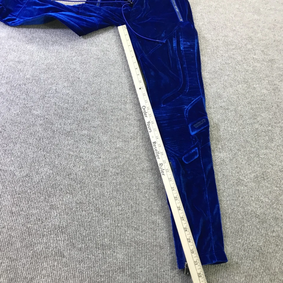 Guapi Pants Mens 28 Blue Velvet Limited Edition Biker Moto Zipper Pockets 62/100 - Image 3 of 4